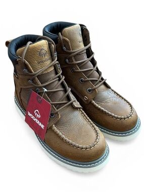Wolverine Trade Wedge Moc Toe Boots Brown Waterproof Work 9EW Wide NEW